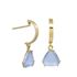 Foto de 40-7743A - PENDIENTES ARO PIEDRA COLOR AZUL 24MM PRESIÓN 18K 