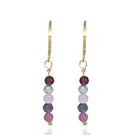 Foto de 05-4433 - PENDIENTES PIEDRAS COLOR 28MM PRESIÓN 18K
