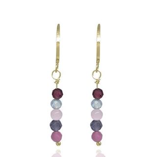Foto de 05-4433 - PENDIENTES PIEDRAS COLOR 28MM PRESIÓN 18K