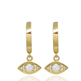 Foto de 40-7336 - PENDIENTES ARO OJO TURCO CIRCONITA 20MM PRESIÓN 18K