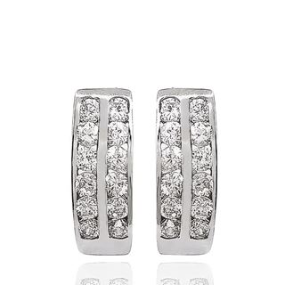 Foto de 07-8096B - PENDIENTES DOS CARRILES CIRCONITA 20X6MM CATALÁN O.B. 18K