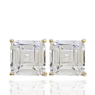 Foto de 05-3988 - PENDIENTES CIRCONITA 8X8MM 18K