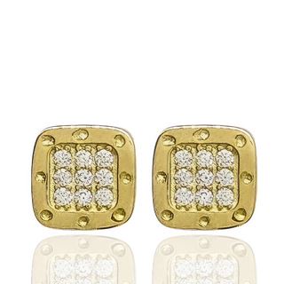 Foto de 05-4841 - PENDIENTES CUADRADOS CIRCONITA 7MM 18K