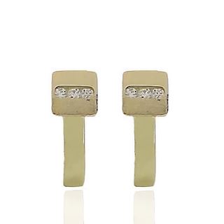Foto de 99-PT822C - PENDIENTES CUADRADOS CIRCONITA 13MM CATALÁN 18K