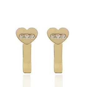 Foto de 99-PT820C - PENDIENTES CORAZÓN CIRCONITA 13MM CATALÁN 18K