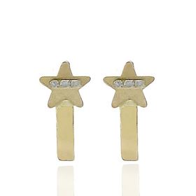 Foto de 99-PT818C - PENDIENTES ESTRELLA CIRCONITA 13MM CATALÁN 18K