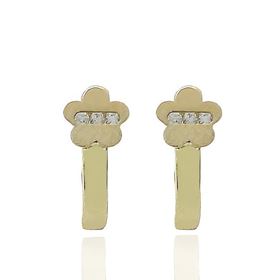 Foto de 99-PT823C - PENDIENTES FLOR CIRCONITA 13MM CATALÁN 18K