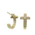 Foto de 62-1173 - PENDIENTES ARO CRUZ CIRCONITA 2X13MM 18K