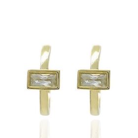 Foto de 71-11540 - CRIOLLAS 2X13MM MOTIVO CUADRADO CIRCONITA PRESIÓN 18K