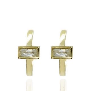 Foto de 71-11540 - CRIOLLAS 2X13MM MOTIVO CUADRADO CIRCONITA PRESIÓN 18K