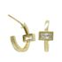 Foto de 71-11540 - CRIOLLAS 2X13MM MOTIVO CUADRADO CIRCONITA PRESIÓN 18K