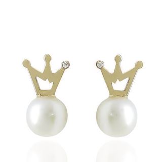 Foto de 71-7861 - PENDIENTES TÚ Y YO PERLA CORONA CIRCONITA 13MM 18K