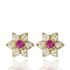 Foto de 44-00003R - PENDIENTES ROSETÓN  Y COLGANTE PIEDRA COLOR 5MM 18K