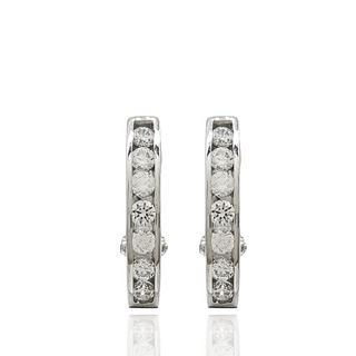Foto de 07-7929B - PENDIENTES CIRCONITA CARRIL 18MM CATALÁN JUEGO O.B. 18K