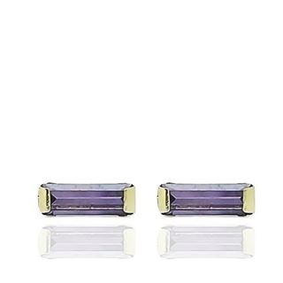 Foto de 05-3653L - PENDIENTES PIEDRA LILA 3X7MM PRESIÓN 18K