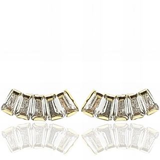 Foto de 05-4446 - PENDIENTES TREPADORES BAGUETTE CIRCONITA 10MM 18K