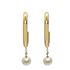 Foto de 71-11135 - PENDIENTES ARO 2X16MM OVAL CON PERLA 4MM 18K