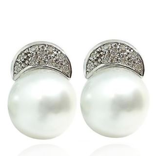 Foto de 75-2931P - PENDIENTES AUSTRALIANA 18 BRILLANTES 1.25MM C/U 17MM O.B.