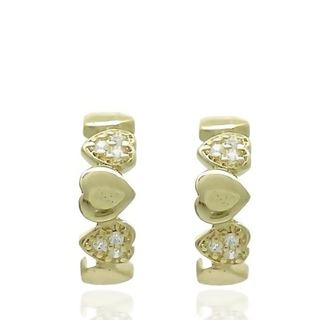 Foto de 62-1178 - PENDIENTES ARO CORAZONES CIRCONITA 4X12MM 18K