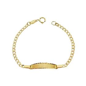 Foto de 45-0138 - PULSERA BEBÉ PLACA BARBADA 2MM (PLACA 4.5X20MM) 12.5CM (1,06gr) 18K