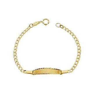 Foto de 45-0138 - PULSERA BEBÉ PLACA BARBADA 2MM (PLACA 4.5X20MM) 12.5CM (1,06gr) 18K