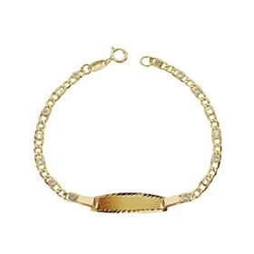 Foto de 45-058-P - PULSERA BEBÉ PLACA CIRCONITA 2.5MM (PLACA 4.5X20MM) 12.5CM (1,25gr) 18K