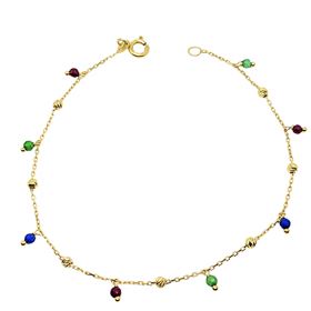 Foto de 10-656-144 - PULSERA BOLAS Y PIEDRAS COLOR 19CM 18K