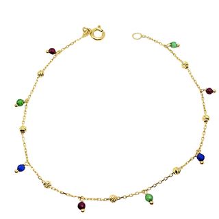 Foto de 10-656-144 - PULSERA BOLAS Y PIEDRAS COLOR 19CM 18K