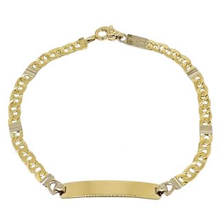 Foto de 10-439-076 - PULSERA PLACA BICOLOR 4MM 19CM (PLACA 8X30MM) (6,38gr) 18K