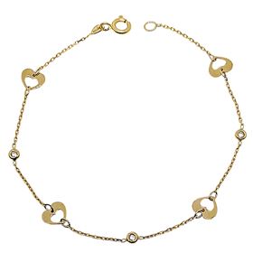 Foto de 10-656-169 - PULSERA CORAZONES CIRCONITA 18.5CM 18K