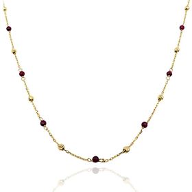 Foto de 10-656-153J - GARGANTILLA BOLAS Y PIEDRAS COLOR 42CM (ALARGADOR 3CM) 18K