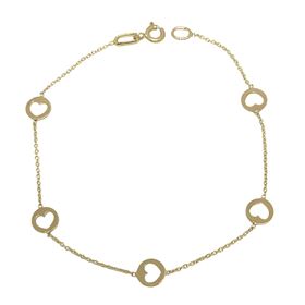 Foto de 10-31-7077 - PULSERA CORAZONES 6MM 17.5CM (1,55gr) 18K