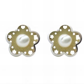 Foto de 51-1322906 - PENDIENTES FLOR PERLA BICOLOR 8MM 18K