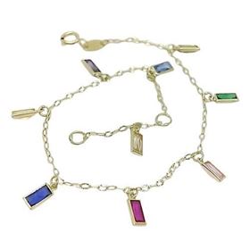 Foto de 45-606PU - PULSERA PIEDRAS COLORES 5.5MM (ANILLA A 2.5CM) 17.5CM 18K