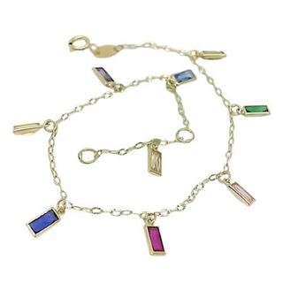 Foto de 45-606PU - PULSERA PIEDRAS COLORES 5.5MM (ANILLA A 2.5CM) 17.5CM 18K