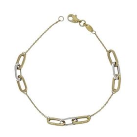 Foto de 10-401-1322 - PULSERA BICOLOR COMBINADA 5MM 19CM (2,50gr) 18K