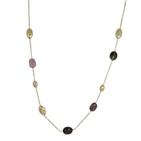 Foto de 10-649-066G - GARGANTILLA PIEDRAS COLOR 45CM (ANILLA A 3CM) (5,65gr) 18K