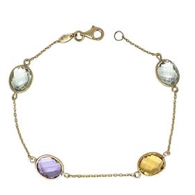 Foto de 28-200086 - PULSERA PIEDRAS COLOR 9X12MM 19CM (4,40gr) 18K