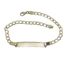 Foto de 10-00-6600 - PULSERA PLACA BICOLOR (PLACA 5X30MM) 18.5CM (2,84gr) 18K