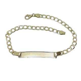 Foto de 10-00-6600 - PULSERA PLACA BICOLOR (PLACA 5X30MM) 18.5CM (2,84gr) 18K