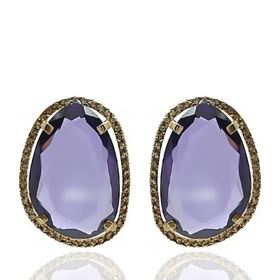 Foto de 71-4643PM - PENDIENTES PIEDRA COLOR MORADO 20MM 18K