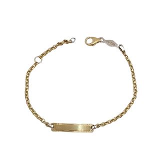 Foto de 04-699 - PULSERA BEBÉ PLACA BICOLOR (PLACA 3.7X18MM) 14CM (ANILLA A 2CM) (1,61gr) 18K