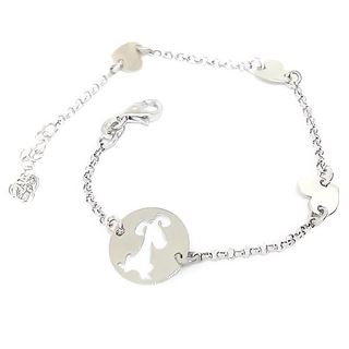 Foto de 24-64 - *OFERTA* PULSERA PLATA CORAZONES-PERRITO 17CM ALARGADOR 3CM