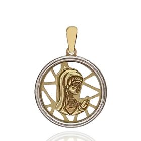 Foto de 62-C698 - MEDALLA VIRGEN NIÑA BICOLOR 19MM 18K