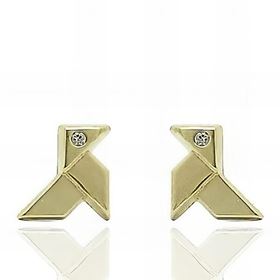 Foto de 51-2001561 - PENDIENTES PAJARITA CIRCONITA 6MM 18K