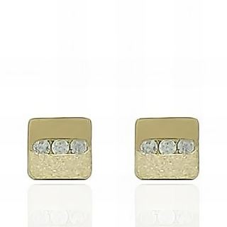 Foto de 99-PT822 - PENDIENTES CUADRADOS CIRCONITA 4MM 18K
