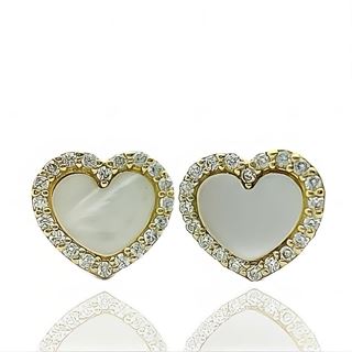Foto de 62-00186 - PENDIENTES CORAZÓN NÁCAR CIRCONITA 8MM 18K