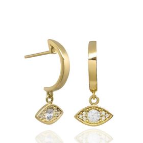 Foto de 40-7336 - PENDIENTES ARO OJO TURCO CIRCONITA 20MM PRESIÓN 18K