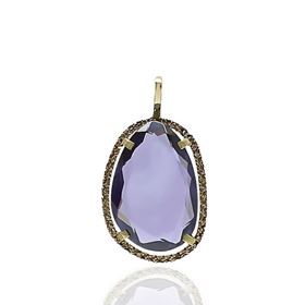 Foto de 71-4643CM - COLGANTE PIEDRA COLOR MORADO 20MM 18K