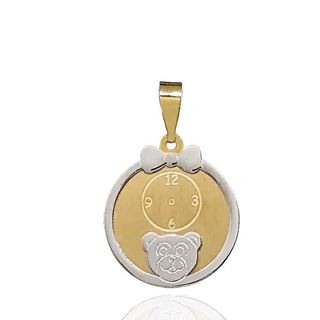 Foto de 10-00-6773BI - MEDALLA BEBÉ RELOJ-OSO BICOLOR 14MM 18K